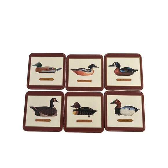 Pimpernel "Mallard Drake" Duck Coasters Set Of 6 With De Luxe Finish Heat Resist - Picture 3 of 6